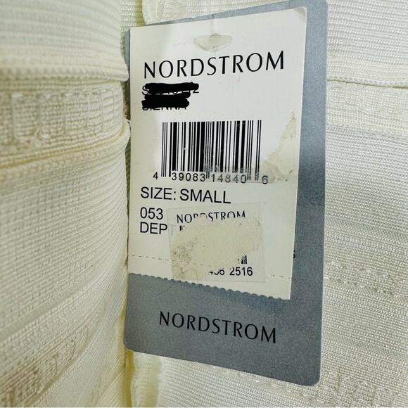 Herve Leger Fatima Gold Sequin Striped Bandage Dress White Alabaster Combo Small - Picture 13 of 16